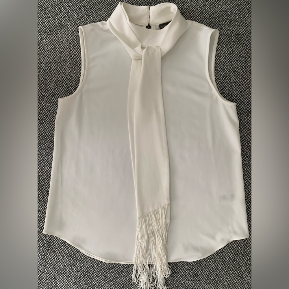 Vince Camuto, Sleeveless, Tie Front, Off White Top
